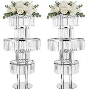 Pendentifs en acrylique véritable scintillants, centres <span class=keywords><strong>de</strong></span> table, <span class=keywords><strong>support</strong></span> à fleurs <span class=keywords><strong>de</strong></span> mariage à 5 niveaux, robuste - Product Image 1