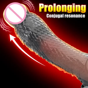 Masculino Penis Extender Manga Preservativo Silicone Dildo Flesh Underwear Camisinha Reutilizável Maca e Bola Com Cinto Penis Sleeve - Product Image 4