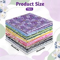 Paquete de cuadrados de tela de algodón acolchada estampada multicolor precortados para manualidades de costura y patchwork.