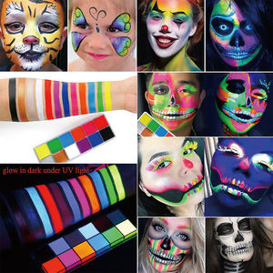 Pintura de <span class=keywords><strong>cara</strong></span> y cuerpo de neón <span class=keywords><strong>para</strong></span> <span class=keywords><strong>Halloween</strong></span> <span class=keywords><strong>para</strong></span> niños, cobertura fácil de limpiar, maquillaje, arte, fiesta, Bola de fantasía, pintura corporal - Product Image 2