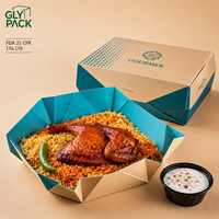 Boîte à emporter personnalisée de qualité alimentaire pour poulet et riz, pour Biryani, Mandi Bukhari, repas halal, restauration, emballage OEM