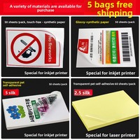 Promotion : Autocollants PP A4 auto-adhésifs, résistants à la déchirure, imperméables, résistants à l'huile et aux rayures, imprimables jet d'encre/laser, pour l'épicerie