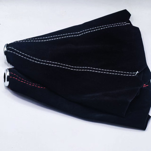 Pu Car <b>Gear</b> <b>Knob</b> Cover Red Velvet Stitched For Manual Transmission Shifters - Product Image 2