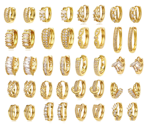 <span class=keywords><strong>Pendientes</strong></span> de Aro Foxi Jewelry, Varios Diseños al por Mayor, <span class=keywords><strong>Aros</strong></span> Huggies de <span class=keywords><strong>Oro</strong></span> con Circonita Cúbica, Bañados en <span class=keywords><strong>Oro</strong></span> de 18K - Product Image 1