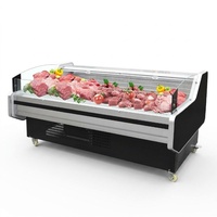 Vitrine Réfrigérée Commerciale pour Viande, Vitrine de Présentation de Viande Fraîche à Dégivrage Automatique pour Supermarché
