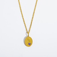 Nouveau collier en acier inoxydable plaqué or avec breloque en zircon et pierre de naissance collier avec pendentif en lettres initiales A-Z pour femmes