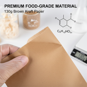 Wholesale Custom Eco-Friendly Recyclable <b>Biodegradable</b> Brown Kraft <b>Paper</b> Gift Bags Die Cut Handle for Pizza Noodle Food - Product Image 4