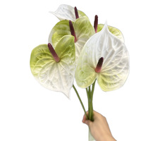 Bunga Anthurium Artificial 3D Print Tangkai Tunggal, Sentuhan Realistis, Premium, untuk Vas Pernikahan, Dekorasi Meja Rumah