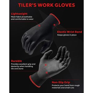 Factory-direct customizable <b>gloves</b> Safety Work <b>Gloves</b> XXL <b>Black</b> <b>Latex</b> Coated Anti Slip General Purpose Multi Use For Men Women - Product Image 2