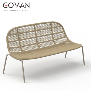 Classical Style Aluminum Outdoor Rope Woven 2 <strong>Seater</strong> Sectional Sofa <strong>Set</strong> for Hotel Garden Patio Balcony Leisure Lounge - Product Image 1