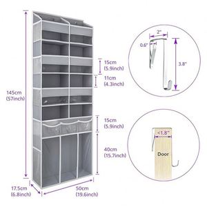 <b>Extra</b> <b>Large</b> Over the Door Organizer with Clear Pockets - 8 Compartments Hanging Organizer for Bathroom Bedroom Closet - Product Image 4