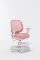 Chaise d'étude moderne en plastique réglable en hauteur pour tout-petits, rouge, avec dossier en maille respirante, pivotante, anti-roulement, roulettes sécurisées et repose-pieds