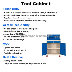Nouvelle armoire à outils roulante en métal robuste pour garage avec 5 tiroirs, serrure à clé, design moderne - OEM disponible - Product Image 2