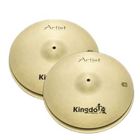 2026 Kingdo Zilleri B20 Klasik 14'' Hihat Zilleri El Yapımı Profesyonel Yüksek Kalite Altın Perküsyon Seti Zilleri