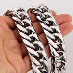 11/13/16/21MM Heavy Men/Women Stainless Steel Silver Color Cuban Curb Link Chain Necklace Or Bracelet