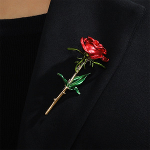 Latest Rose <b>Badge</b> Alloy Gold Plated Durable Custom Color Fashionable Engagement Wedding Brooch <b>Pins</b> Unisex Children's - Product Image 5