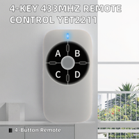 Télécommande sans fil YET2211 433,92 MHz RF, télécommande à code copiable, apprentissage de la télécommande pour porte de garage