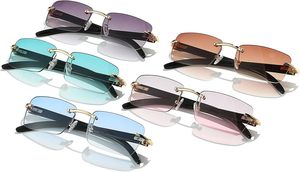 Gafas de Sol de Diseño sin Montura para Mujer y Hombre, Gafas de Sol de Lujo con Montura de Cuerno - Product Image 2