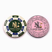 Marqueur de balle magnétique amovible en alliage de zinc personnalisé, style antique, avec logo double face, pour jetons de poker de golf, vente en gros