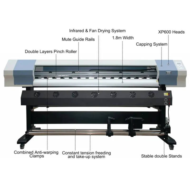 1,8 m XP600 de gran formato Eco-solvente impresora de vinilo Plotter DX11 de máquina impresora