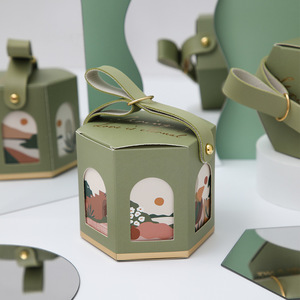 Premium Eco-Friendly Recyclable Hexagonal Coated Paper Craft <b>Boxes</b> with Magnetic Closure & Handle for <b>Wedding</b> Favors Gifts Candy - Product Image 4