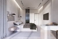 Rénovation d'appartement minimaliste, conception d'intérieur, plan d'étage 2D, service de rendu 3D d'intérieur
