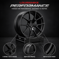 Nouvelle jante en alliage d'aluminium forgé LM, 10 branches, design Y Split, noir mat, concave profond, logo personnalisé, 5x114.3