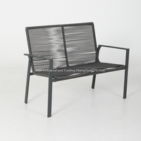 Joye Leisure Ensemble de canapés en métal pour patio de villa moderne, mobilier de jardin extérieur, canapés en corde pour cour d'hôtel, tables basses doubles et chaises