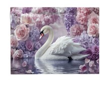 Tapisserie murale en polyester avec motif de cygnes blancs et étang aux lys, impression HD, résistante à la décoloration, légère, art mural, vente en gros