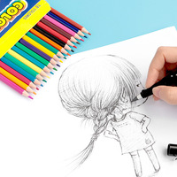 Crayons de couleur hexagonaux 1B pour étudiants d'art, en boîtes de 12, 18, 24, 36, 48 couleurs, fournitures scolaires pour enfants