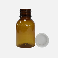 Bouteille de liquide oral en PET vert armée de 60 ml avec bouchon CRC et bouchon doseur |   Contenant de sirop contre la toux de qualité pharmaceutique