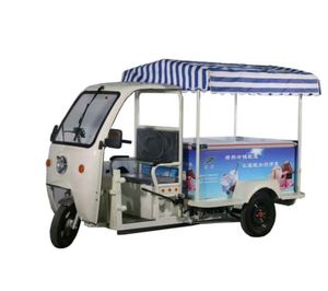 Được trang bị đầy đủ điện di động thực phẩm cán kem bán hàng tự động Ba Bánh Xe Tải xe đạp xe tải Trailer giỏ hàng xe với tủ đông bánh xe - Product Image 5