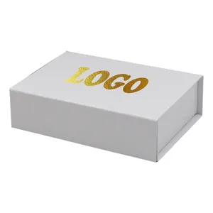 Luxury Personalized Customized Logo Orange Shipping Flip Foldable Packaging Paper Gift Box With Magnet Attractive