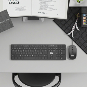 لوحة مفاتيح وماوس ليد لاسلكية متعددة الوظائف OEM كومبو إرغو مقاوم للماء ومضاد للظلال توصيل USB 3 مفاتيح متوفرة - Product Image 5