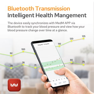 TRANSTEK 블루투스 무료 APP 대형 화이트 백라이트 스크린 디지털 혈압 기계 bp 모니터 암형 혈압계 - Product Image 3