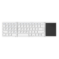 BT 2.4Ghz Kablosuz Mini Ultra İnce Katlanabilir Klavye Optik USB-C Şarj Edilebilir Bilek Destekli Dokunmatik Yüzeyli Laptop Tablet Kombosu