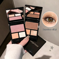 Palette de fards à paupières GEGE BEAR 3 couleurs, paillettes scintillantes, fini mat, fard à paupières nude, longue tenue, maquillage esthétique pour filles