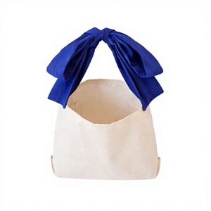 Premium Quality Canvas Shopping <b>Bag</b> With Blue Ribbon Handle <b>Medium</b> <b>Size</b> Daily Use Handled Shopping <b>Bag</b> - Product Image 4
