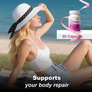 แคปซูลโปรตีนคอลลาเจนหลายชนิด (ประเภท IIIIVX) 60 เม็ด ปราศจากจีเอ็มโอ ปราศจากกลูเตน อาหารเสริมสำหรับผู้หญิง |   OEM/ODM แบบส่วนตัว - Product Image 6