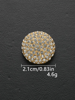 Kancing Logam Paduan Seng Lapis Berlapis Kristal Rhinestone Ukuran 15mm 25mm Gaya Mewah Buatan Tangan Grosir, Dapat Dicuci dengan Mesin