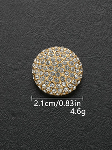Botones de Metal de Aleación de Zinc con Incrustaciones de Cristal de 15mm y 25mm, Estilo Lujoso, Hechos a Mano, Lavables a Máquina, Venta al Por Mayor - Product Image 4