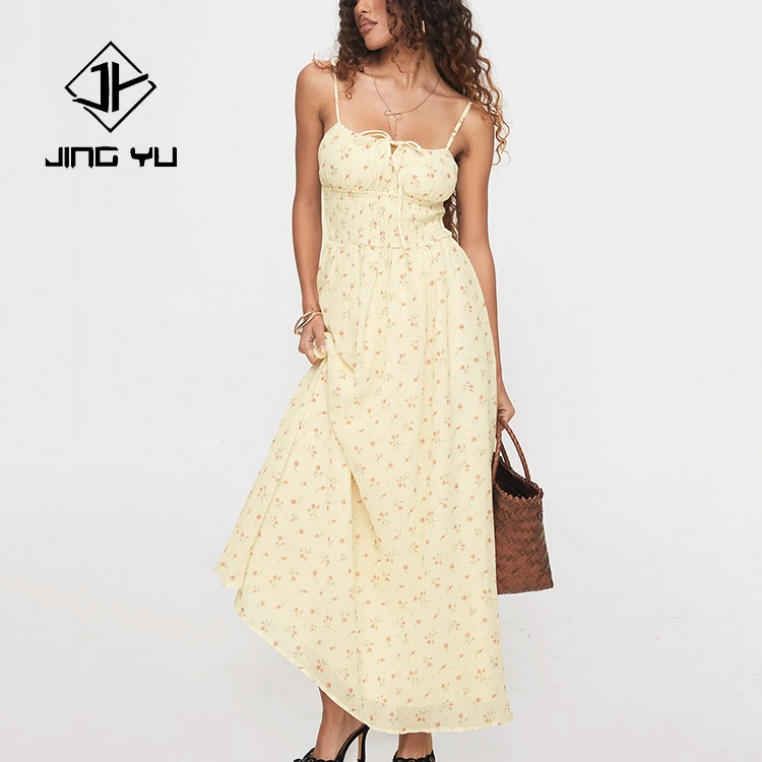 On Sale Yellow Long Maxi Dress Natural Waistline Design | Alibaba.com