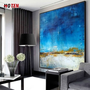 Pintura <span class=keywords><strong>al</strong></span> óleo abstracta minimalista moderna grande lienzo pintado a mano paisaje <span class=keywords><strong>para</strong></span> sala de estar Mural decorativo soportes arte de pared - Product Image 5