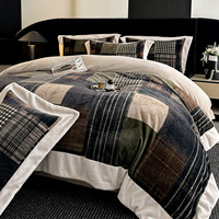 Parure de lit quatre pièces en velours de lait double face, imprimée, 400TC, style nordique, pour l'hiver, commerce extérieur