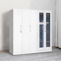 Armoire convertible et extensible en acier à 4 portes pour chambre de bébé, entrepôt, hall, armoire en plastique enrichie pour chambre à coucher