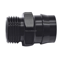 Adaptador de Manguera de Fluido Negro con Rosca Externa de 3/4-16 a Conector de 3/4 Pulgadas, Fabricado en Acero Inoxidable o Aluminio por CNC para Piezas de Automóvil
