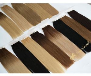 Factory Price Raw Hair Tape in Remy Cuticle Aligned Russian Brazilian Hair Extensions in Various Colors <b>Tangle</b> Free Tape Hair - Product Image 2