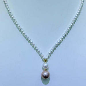 Collier de perles d'eau douce haut de gamme Zhuji, perles de 3-4 mm, perles de 8 mm + 11-12 mm, perles violettes, design unique - Product Image 1