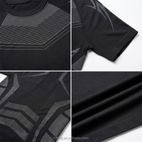 Nueva Camiseta de Verano para Hombre, Corte Ajustado, Líneas Geométricas, Rayas, Tejido de Fibra Química Mezclada, Secado Rápido, Manga Corta, Fusión sin Costuras