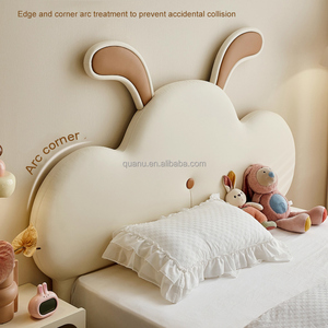 116208 Cadre de lit en bois pour enfants Quanu avec plinthe intégrée, design mignon, pour chambre d'enfant, lit de princesse, avec revêtement <span class=keywords><strong>Cloud</strong></span> Soft Pack - Product Image 2
